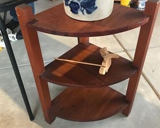 3-Shelf Corner Table; Crock