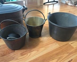 Copper and Brass Buckets