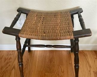 Woven and Wood Stool/Bench