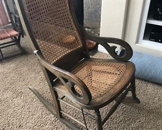 Vintage Caned Seat Rocker