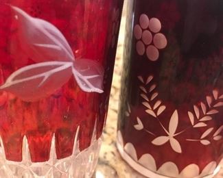 Vintage Cranberry Glass Glasses