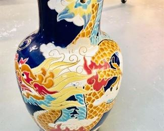Tall Dragon Vase or Cane holder Oriental Motif 