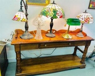 Solid Wood Table by Ethan Allen , Attractive Working lamps 