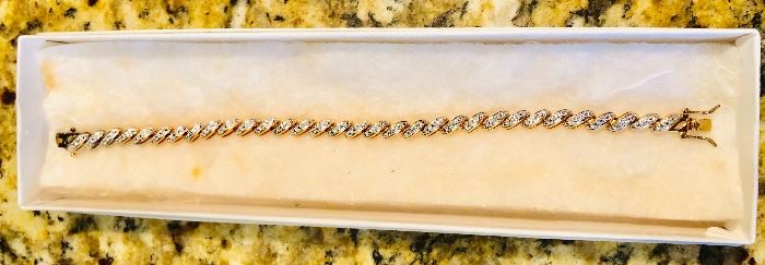 Sterling Silver Diamond Bracelet 