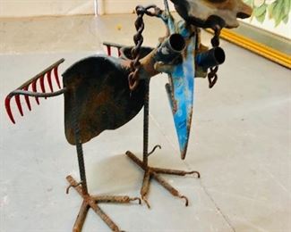 One of a kind Garden Yard Tramp Art Sculptures from recycled tool parts 