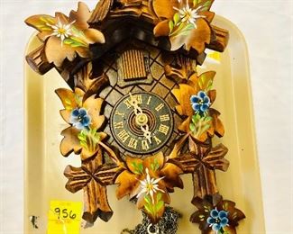 Antique tole hand painted German Cuckoo Clock 