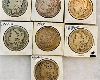 Antique 1880s-1890s Silver Morgan Dollars 