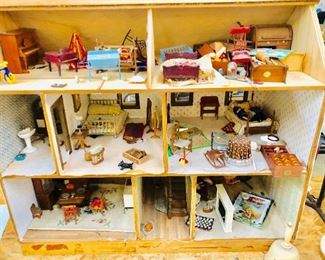 Inside Vintage Doll House 