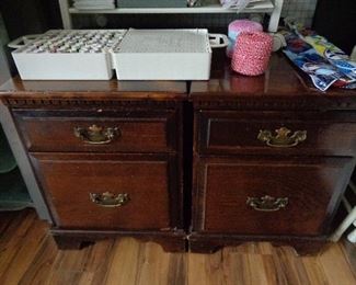 pair night stands, sewing motions