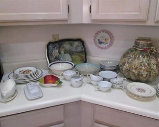 Assorted Dishes, Tray & Kitchen Accessories