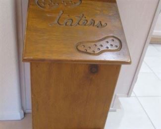 Wooden Potato Bin Storage with Lower Compartment