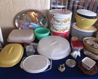 Tins, Well & Tree Platter, Tupperware, Baskets