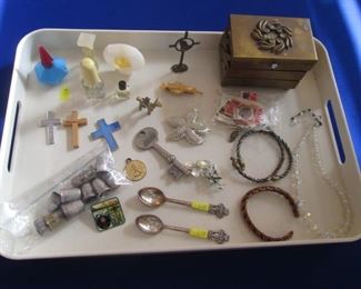 Even Smaller Treasures:  Spoons, Thimbles, Bottles, Jewelry, Key, Medal, Crosses +++