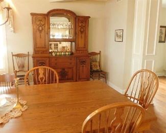 dining table and china cabinet