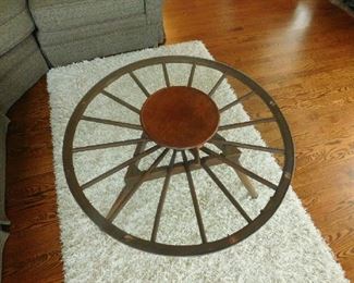 Wheel theme coffee table 