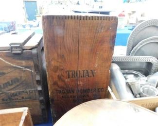 Vintage Trojan Black powder crate
