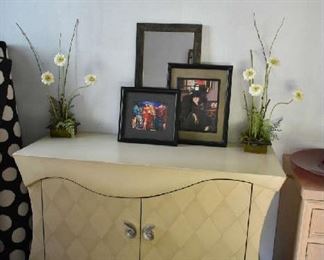 ACCENT CABINET, WALL ART, FLORAL