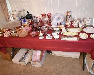 CARNIVAL GLASS, FENTON, LENOX, JAPANESE TEA SET, PAINTED CHINA