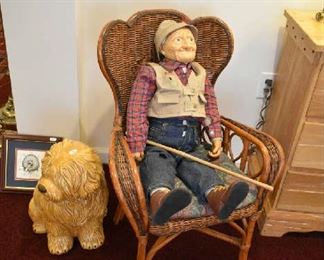 SMALL WICKER CHAIR, FISHER DOLL