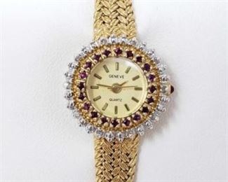 #43: Geneve Watch with Rubies and Diamonds Around Face
Geneve Watch with Rubies and Diamonds Around Face 43A
