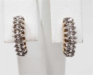 #73: Pair of 14k Gold Diamond Earrings, 2.4g
Weighs approx 2.4g