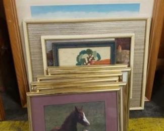 #1802: 9 Pieces of Framed Artwork
Measurements range forms 12" x 14" to 25" x 28"