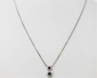 #4: 14k White Gold Necklace with Diamond Pendent, 3.7g
Weighs approx 3.7g, chain measures approx 17"