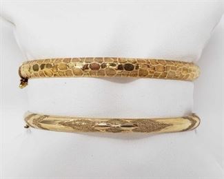 #6: Two 14k Gold Bracelets, 11.5g
Pair of 14.k gold bracelets Approx. 11.5g