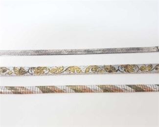 #211: Three Streling Silver Bracelets, 46.4g
All three combined weigh approx 46.4g, all measure approx 8"
