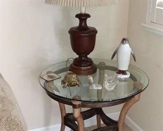 glass top end table 