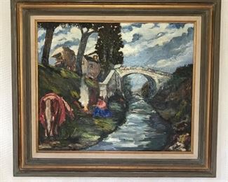Horse and Woman by Bridge https://ctbids.com/#!/description/share/159939