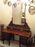 Antique Vanity with Beveled Mirror