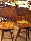 2 Oak Bar stools