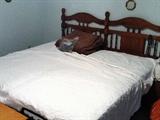King size bed - seperate controls for movement and vibration
also a queen bed with head-board
