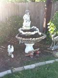 Yard art vintage bird feeder