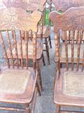 8 chairs  bamboo seats in pristine condition 1900