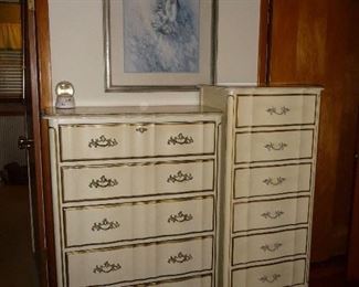 matching white chests