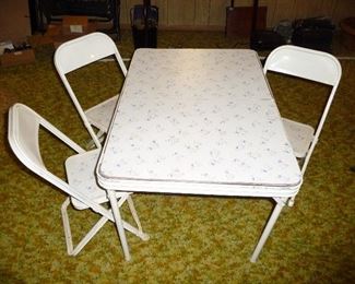 folding table and chairs