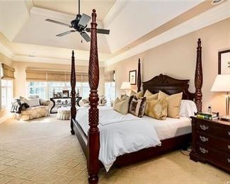 King size bed, bedside tables, wardrobe by Bernhardt