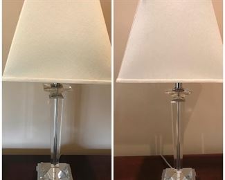 Pair of crystal lamps