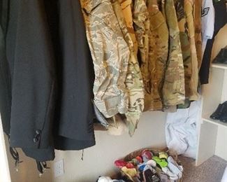 Military uniforms, Gortex jackets, Tuxedos