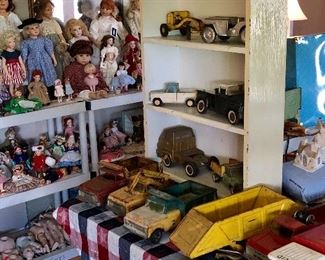 Vintage toy cars and trucks