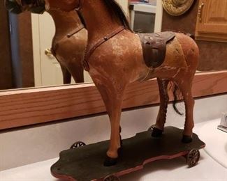 ANTIQUE PULL TOY HORSE