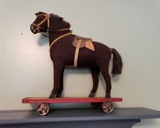 ANTIQUE PULL TOY HORSE