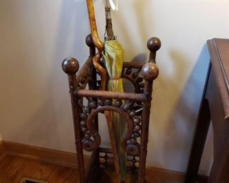 ANTIQUE BALL & STICK UMBRELLA STAND