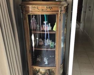 vintage French curio cabinet
