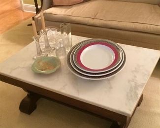 Set of platters
One is a tree and well carving platter