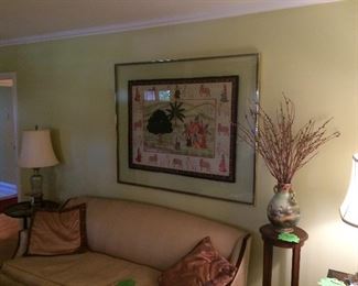 Framed oriental cloth