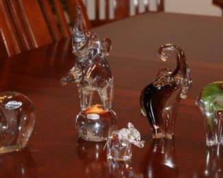 Art Glass and Crystal Elephant Collection