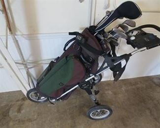 GOLF CLUBS AND CART